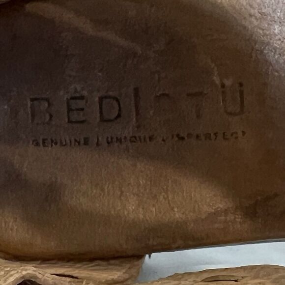 Bed Stu Women's Size 10 Brown Leather Gladiator Sandals Zip Back Buckle Boho - Picture 9 of 9